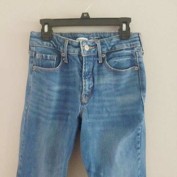 Old Navy high rise fringe bottom jeans - Picture 2 of 6